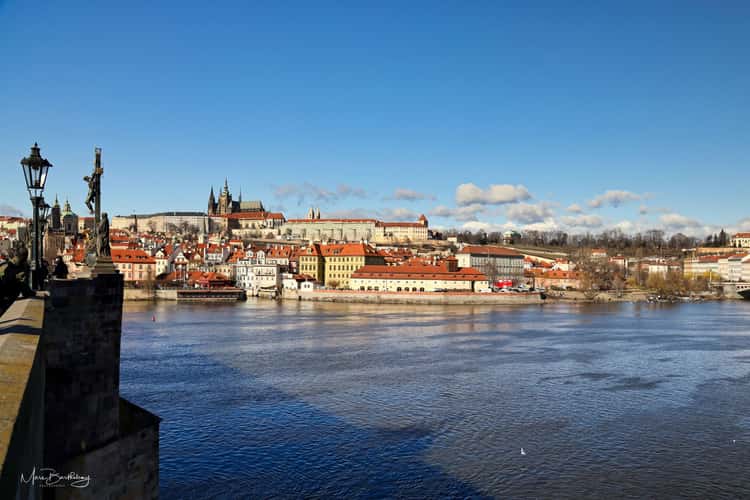 Charles Bridge and Old Town Panorama over the river