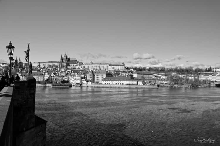 Charles Bridge and Old Town Panorama over the river