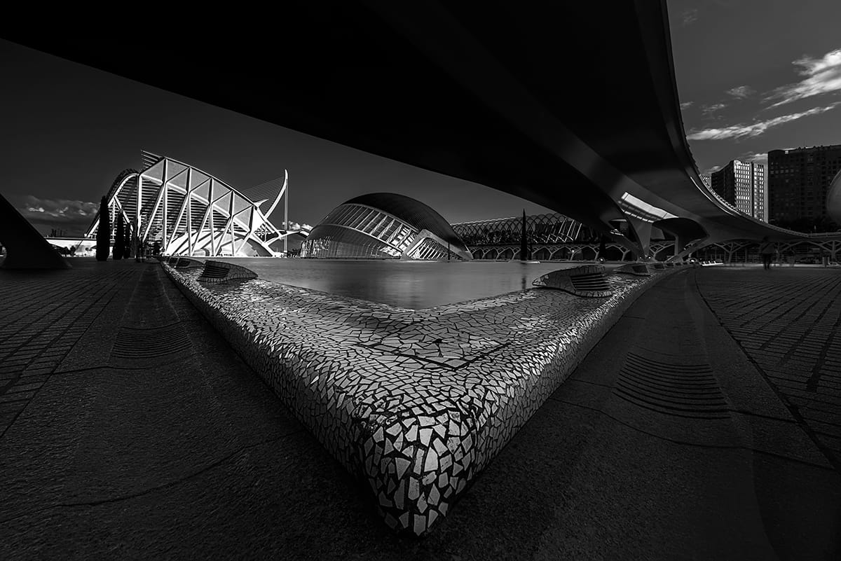 Hemisfèric & Ciudad de las Artes, east view, Spain