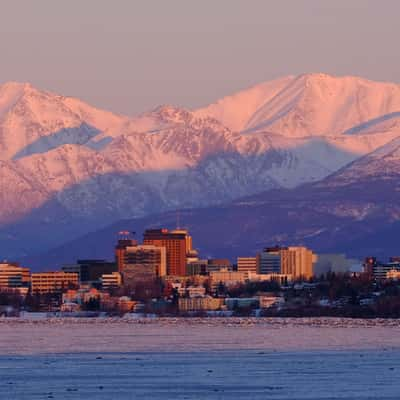 Earthquake Park view of Anchorage, Alaska, USA