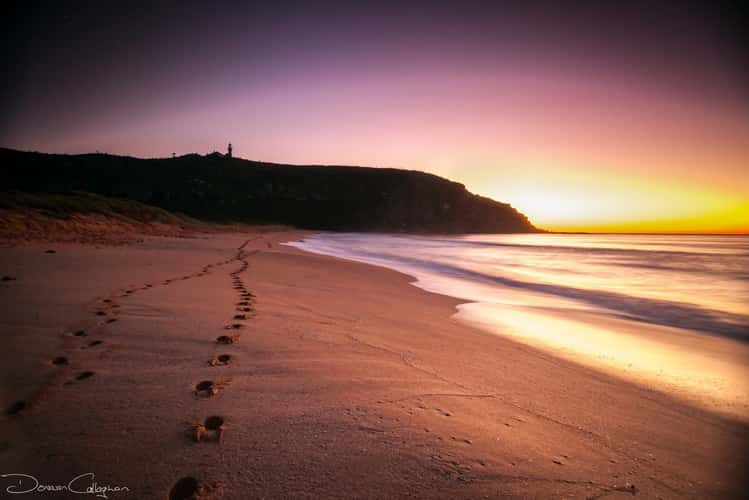 Footsteps sunrise at Palm Beach, Sydney, New South Wales
