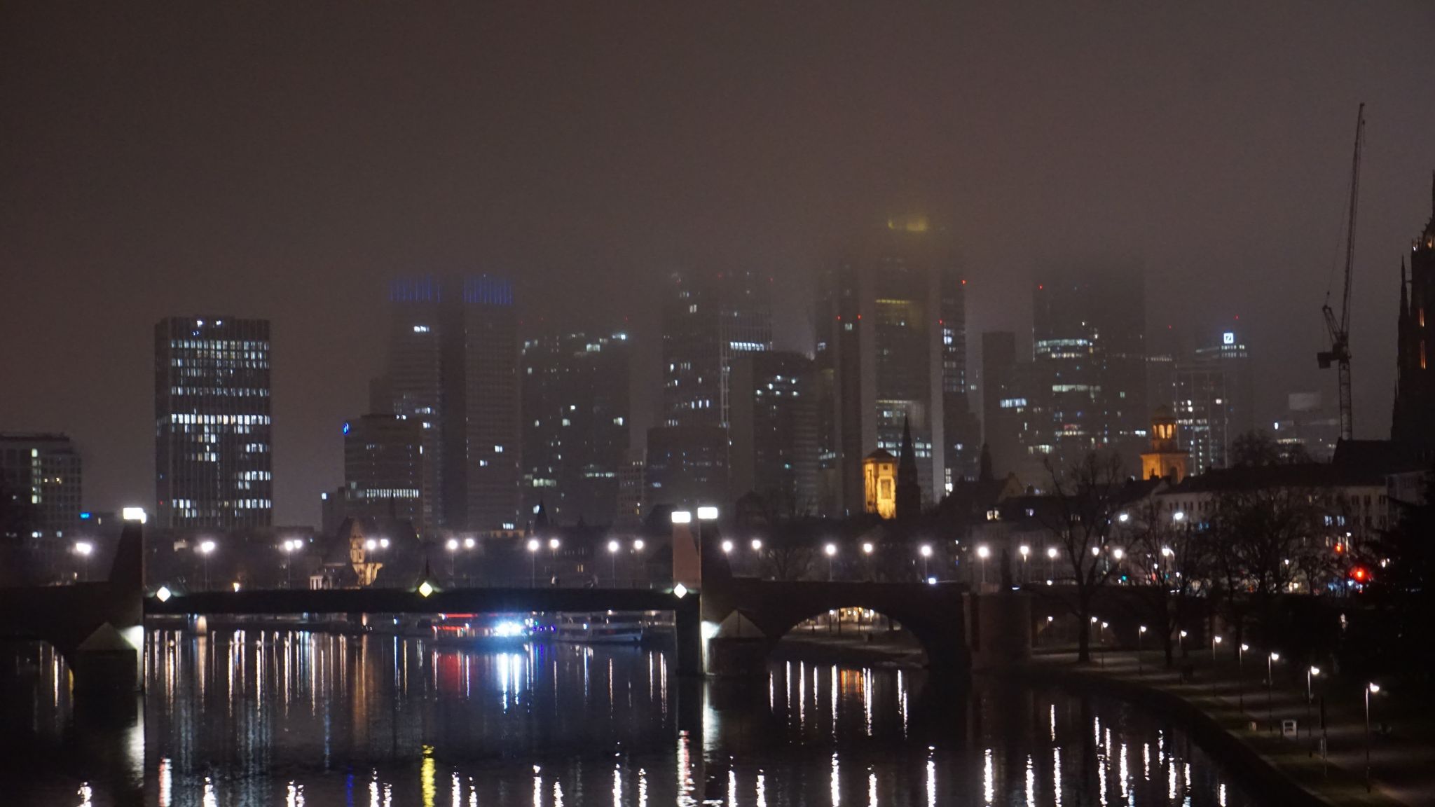 View from Ignatz-Bubis-Brücke, Frankfurt am Main, Germany