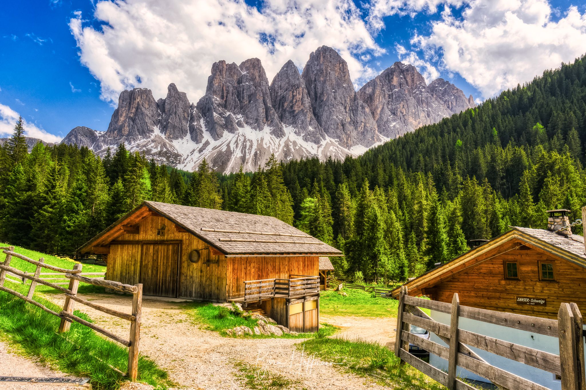 Geisler Summits from Zanser Alm, Italy