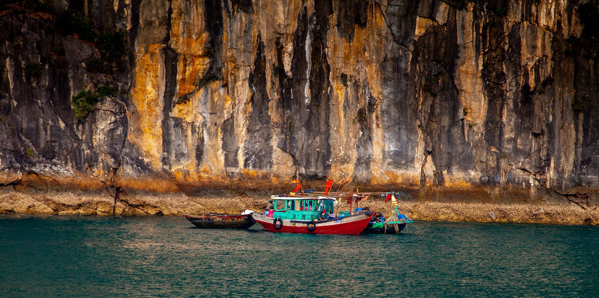 Halong Bay fishermen North Vietnam, Vietnam