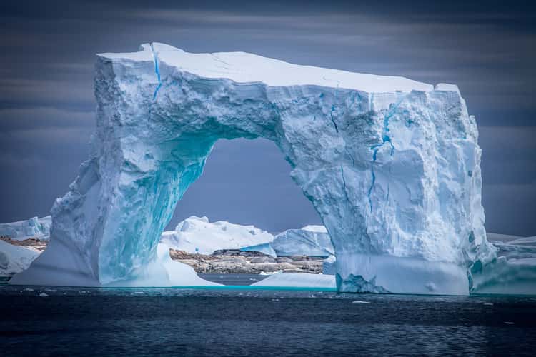 Iceberg zodiac ride Port Lockroy Antarctica