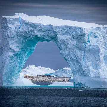 Iceberg zodiac ride Port Lockroy Antarctica, Antarctica
