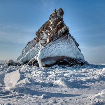Island in winter, Russian Federation