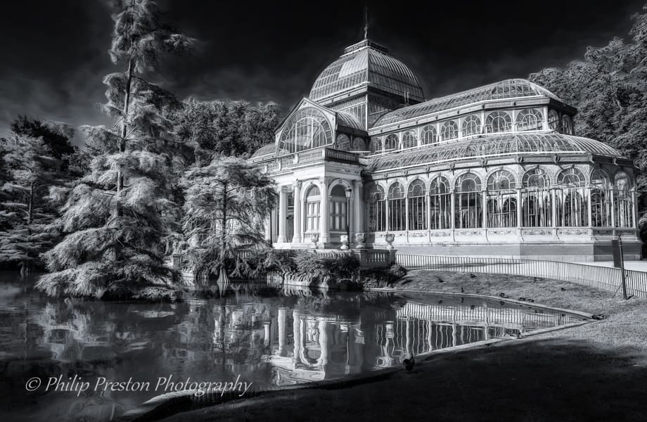 Palacio de Cristal in Parque del Retiro, Madrid, Spain