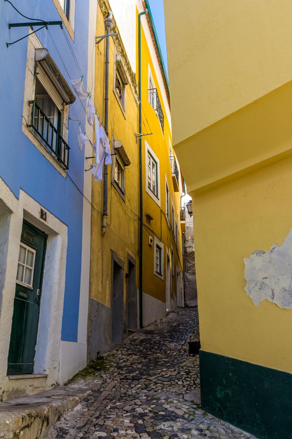 Narrow Alley in Lisbon's Alfama, Portugal