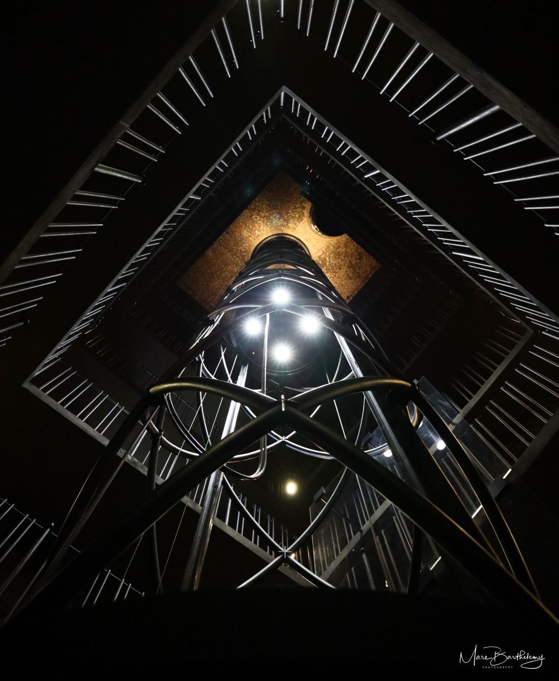Elevator inside of the Astronomical Clock Tower, Prague, Czech Republic