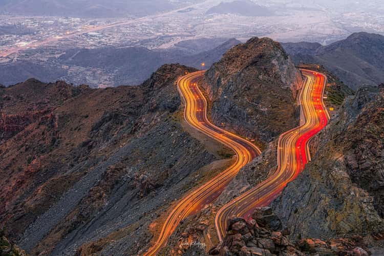 Panorama view of Al Hada road