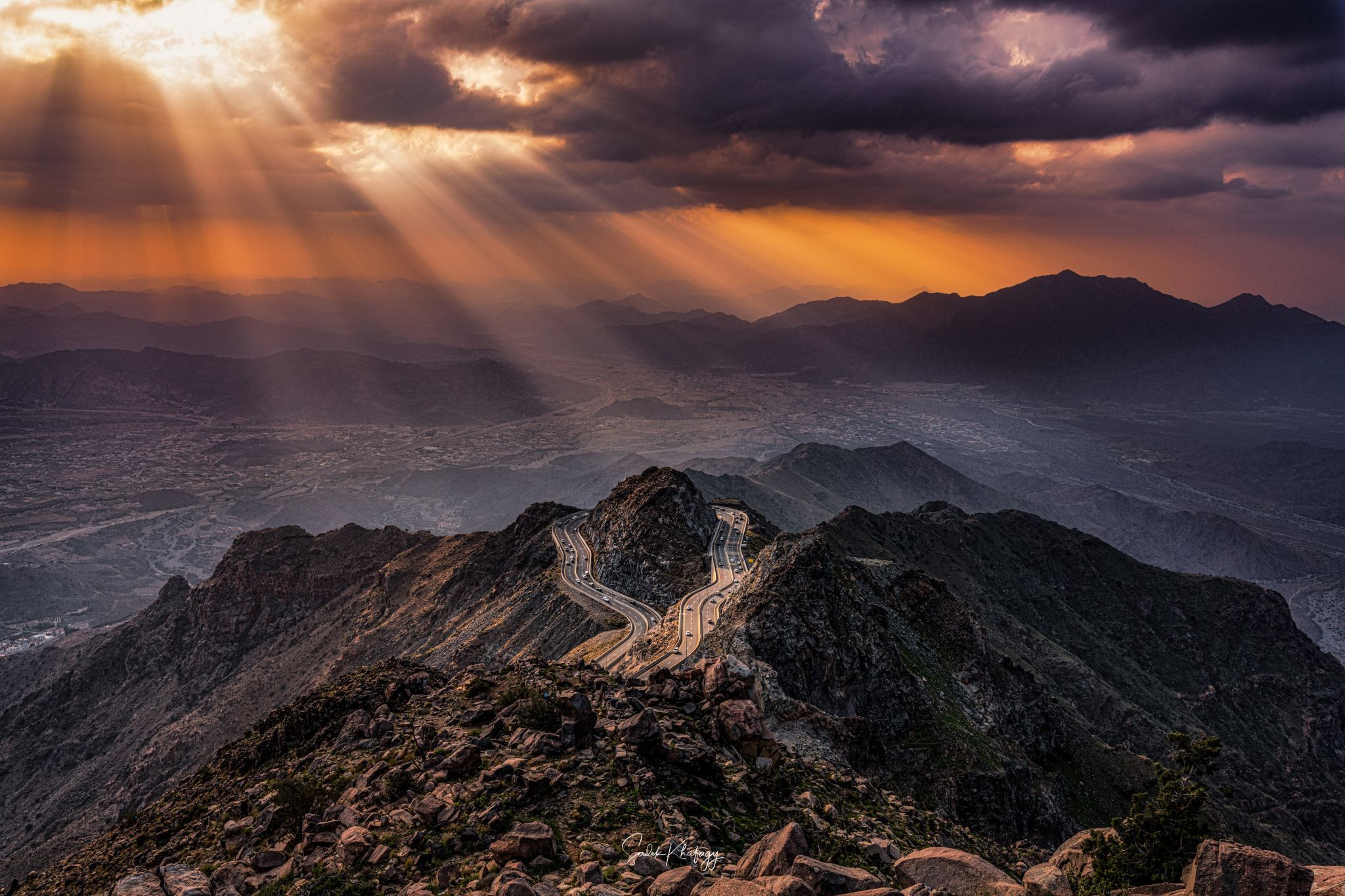 Panorama view of Al Hada road, Saudi Arabia