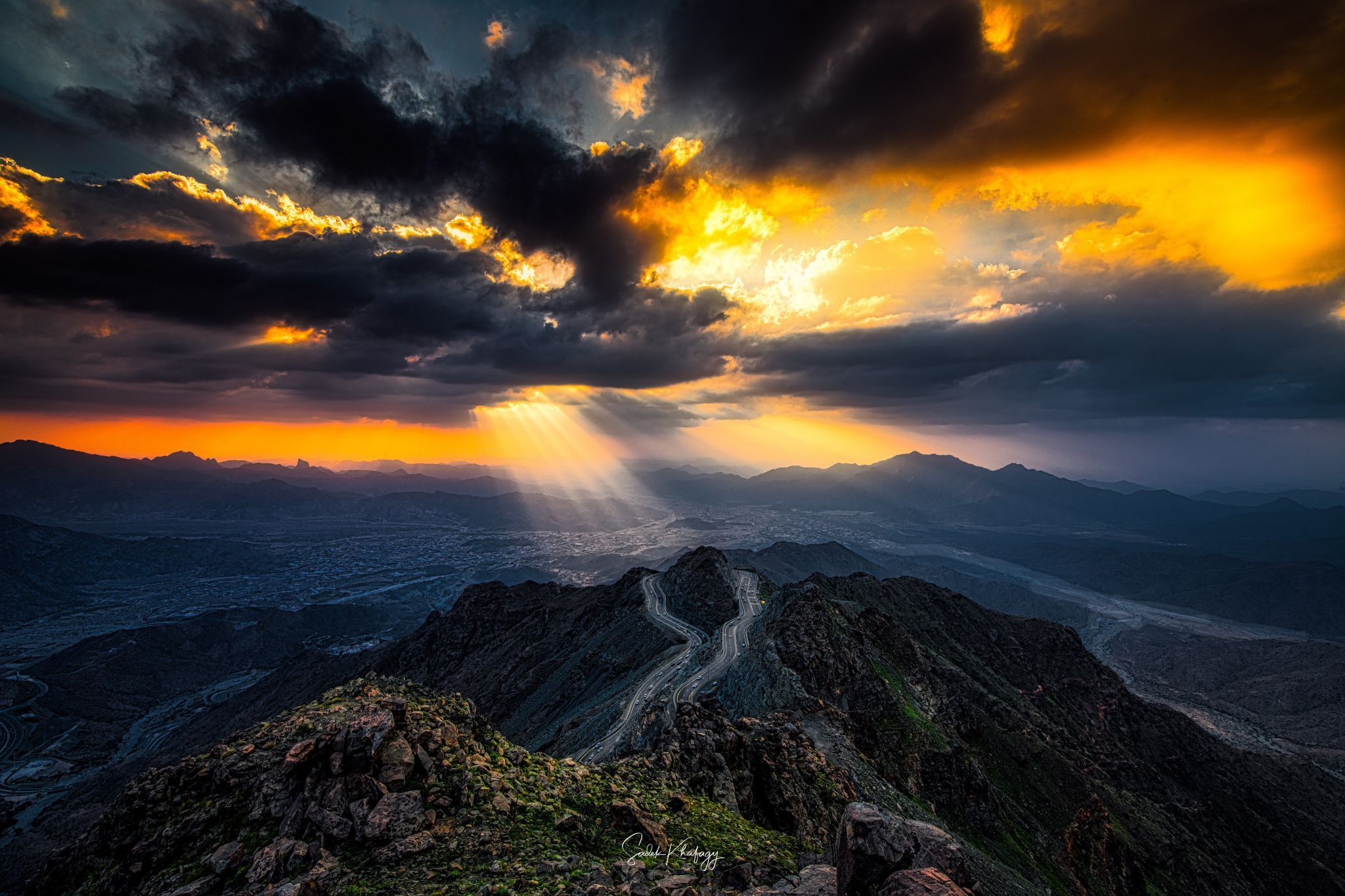 Panorama view of Al Hada road, Saudi Arabia