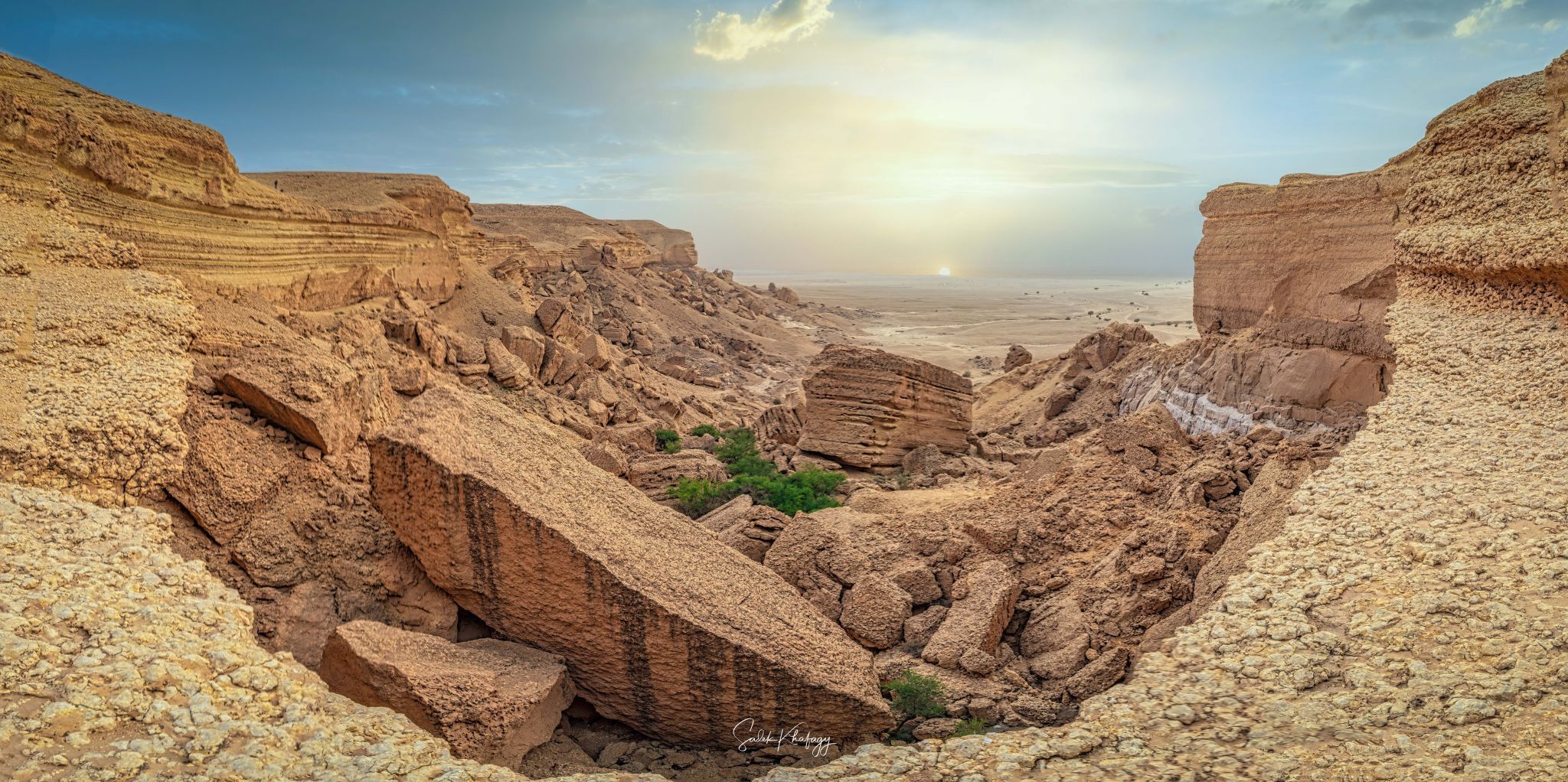 Panormaic view of valley in Touqi, Saudi Arabia