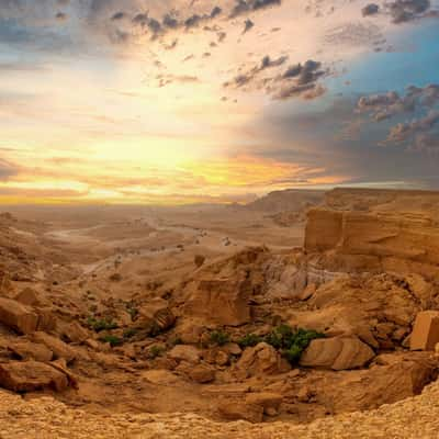 Panormaic view of valley in Touqi, Saudi Arabia