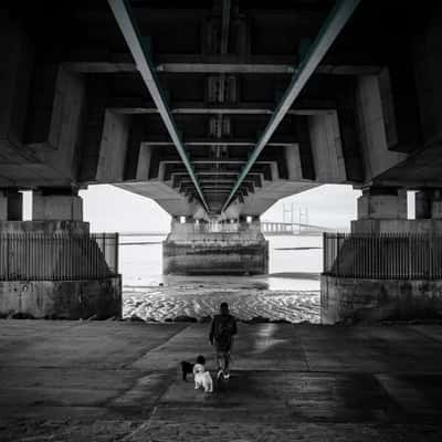 Prince of Wales Bridge from Severn Beach, United Kingdom