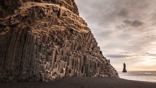 Reynisdrangar, the black basalt sea stacks near Vik
