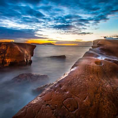 Rock sunrise Terrigal Beach, Central Coast New South Wales, Australia