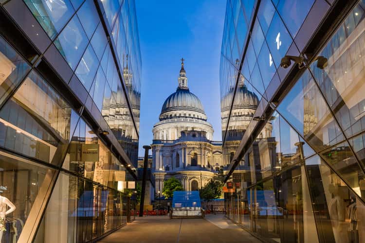 Reflection of St Paul's Cathedral, London