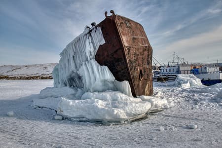 Stranded ship