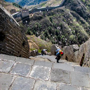 The Great wall Steep Climb Jinshanling, China