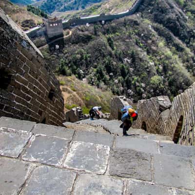 The Great wall Steep Climb Jinshanling, China