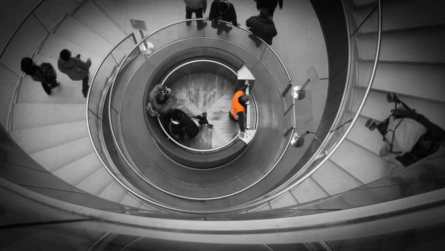 The lift in the Louvre Museum, Paris