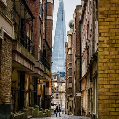 The Shard and 20 Fenchurch Street from Lovat lane, United Kingdom