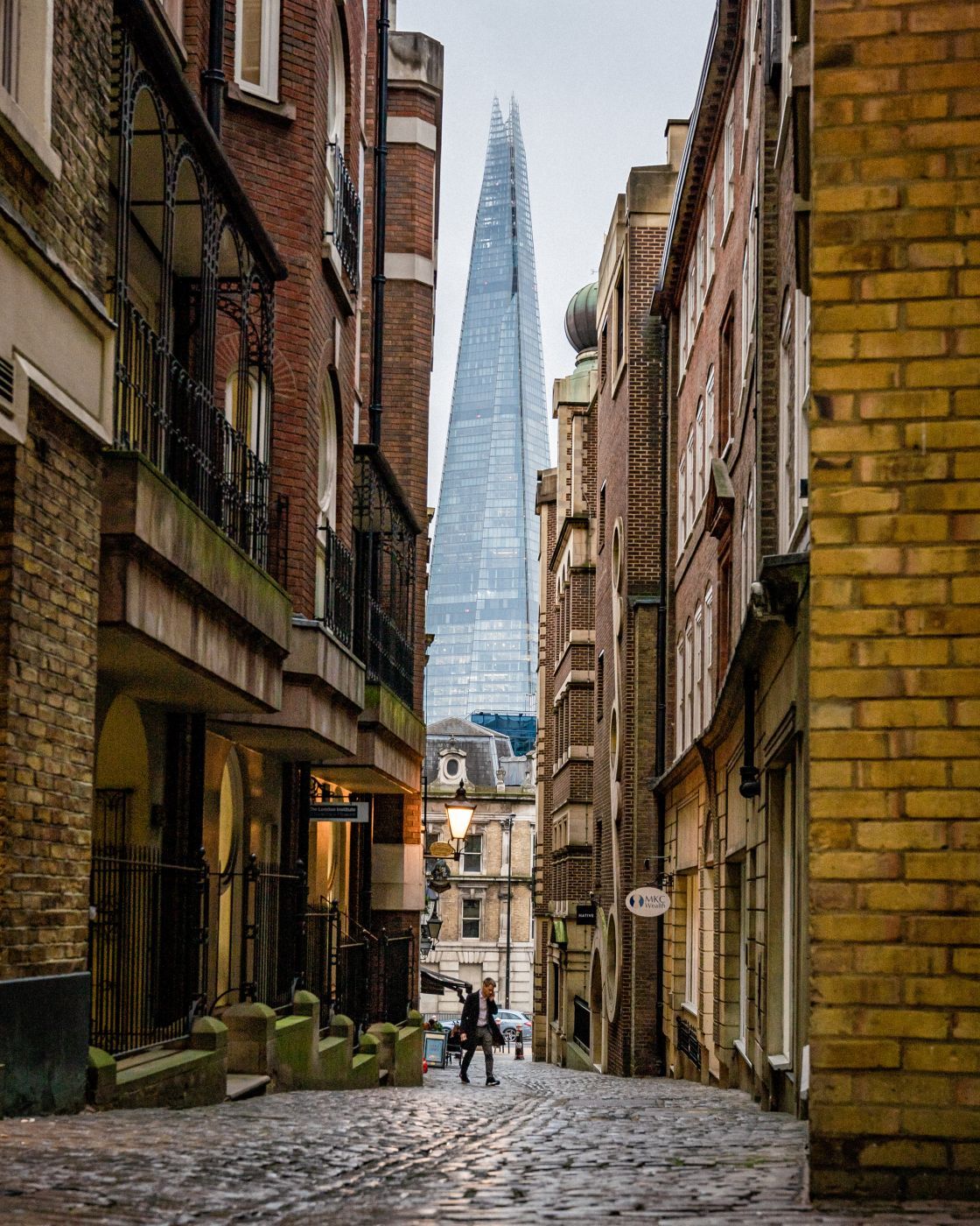 The Shard and 20 Fenchurch Street from Lovat lane, United Kingdom