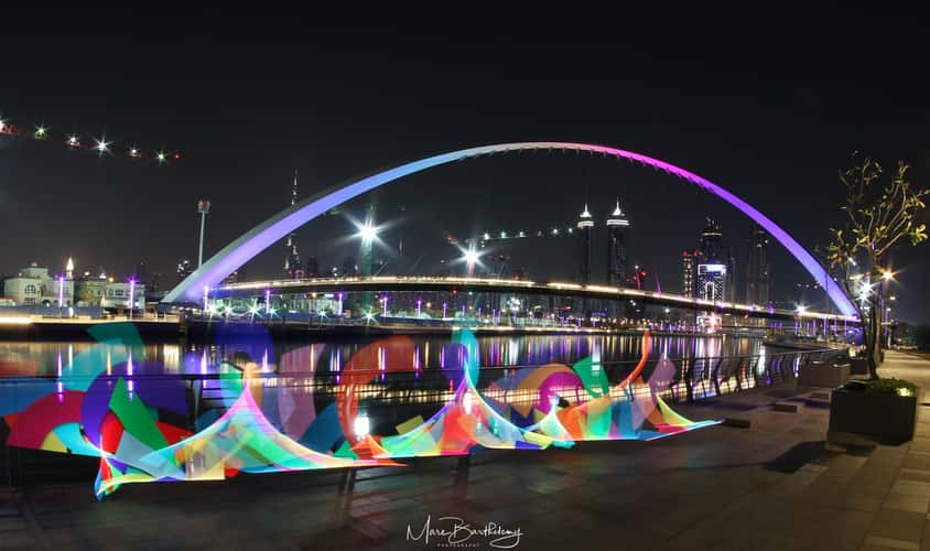 Dubai Water Canal with the Tolerance Bridge