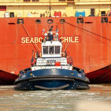 Tug Boat assisting a ship Panama Canal, Panama