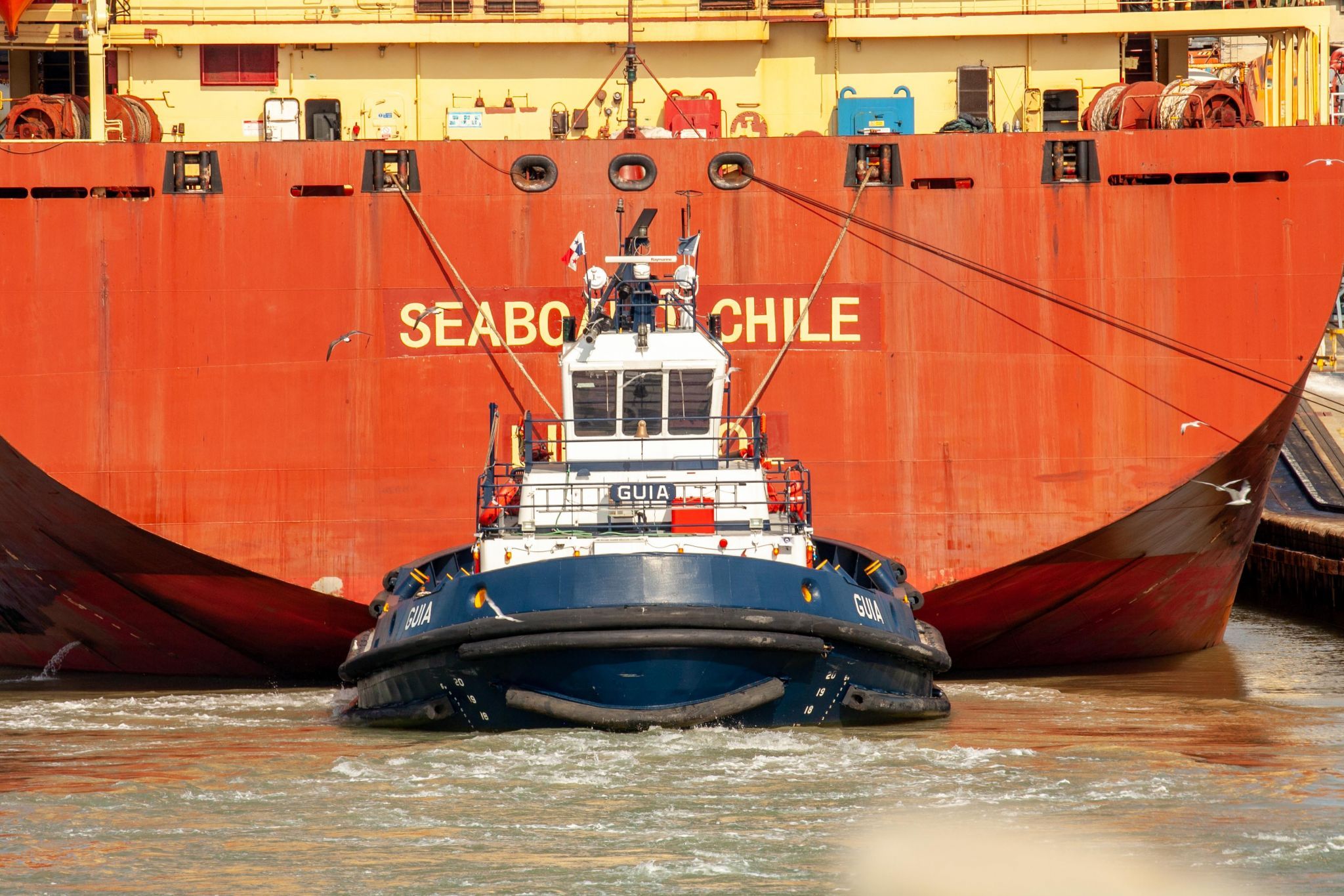 Tug Boat assisting a ship Panama Canal, Panama