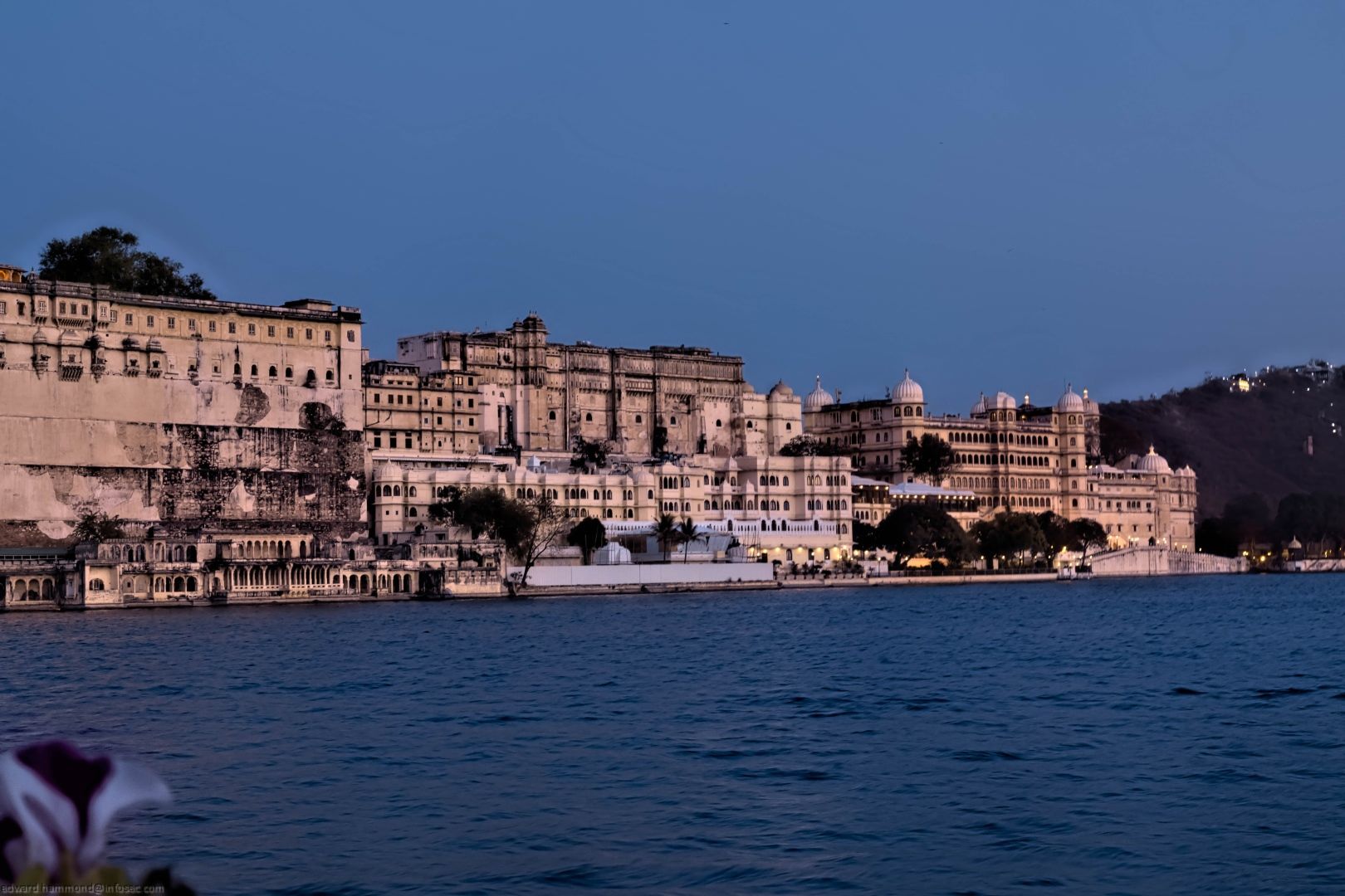 Udaipur City Palace from the water, India