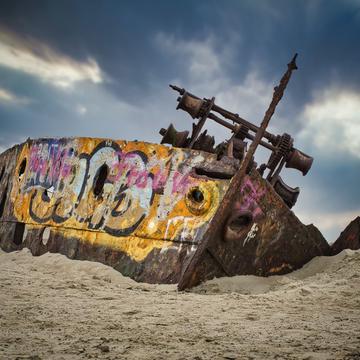 Wreck at the east end of Norderney, Germany