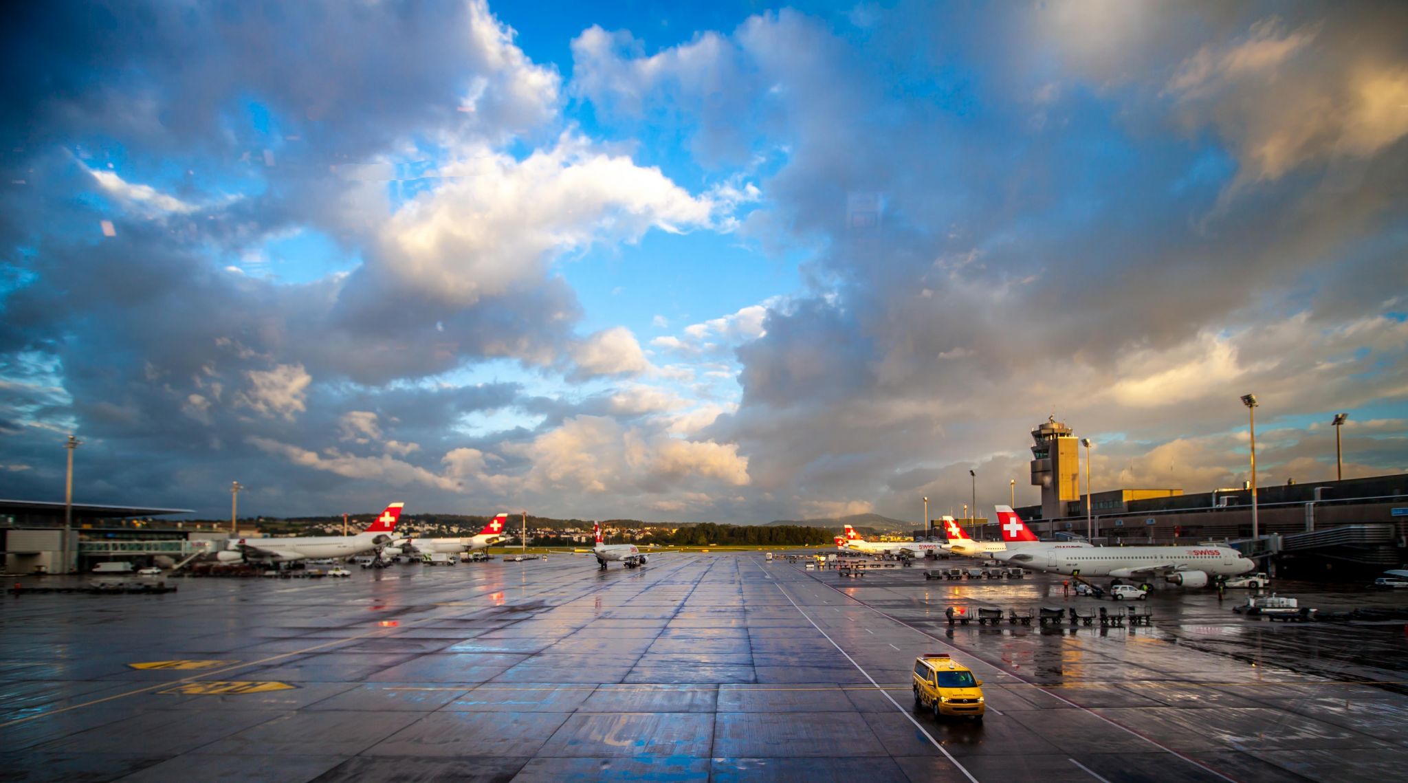 Zurich Airport after a storm, Switzerland