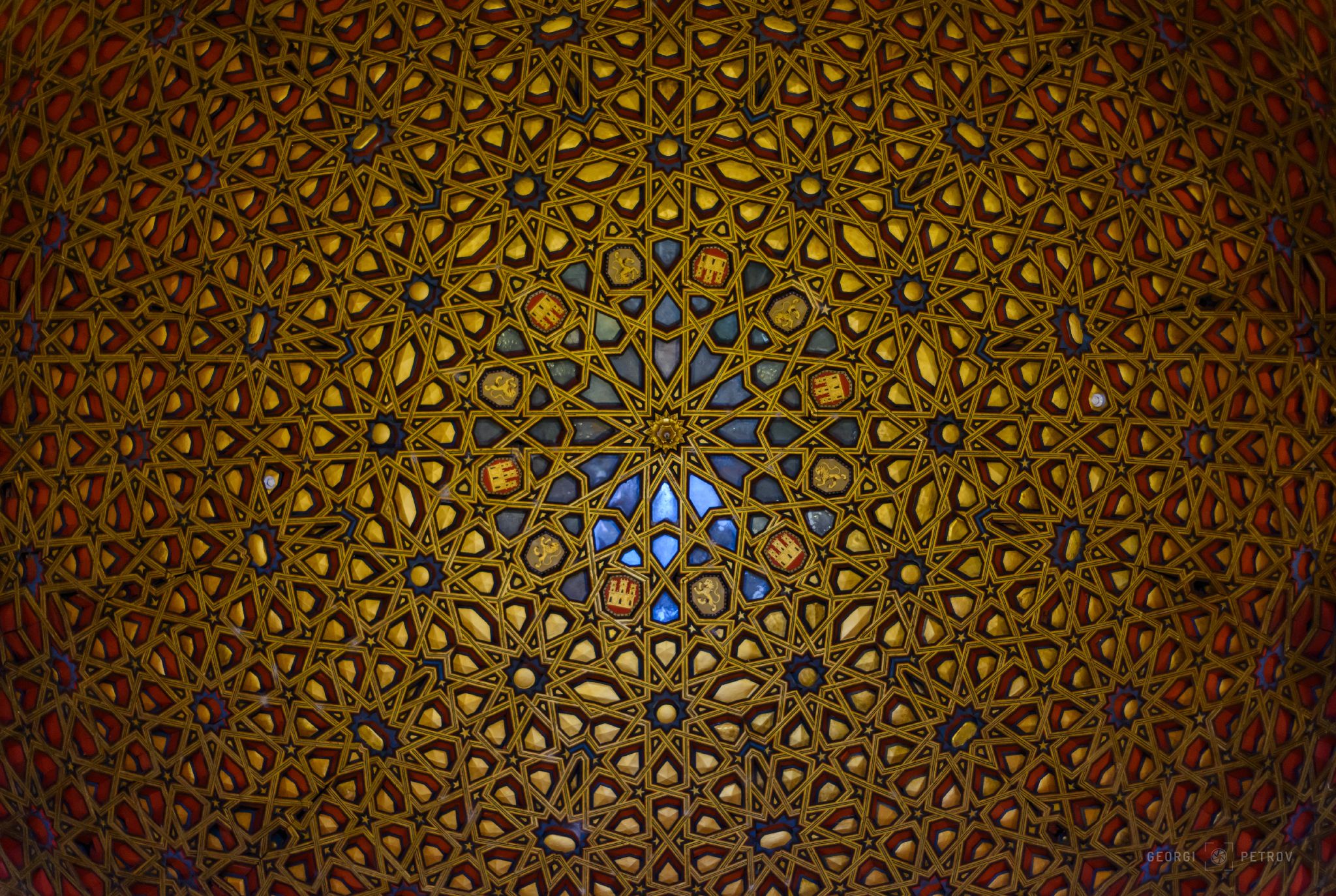 Ambassadors' Hall ceiling at Real Alcazar de Seville, Spain
