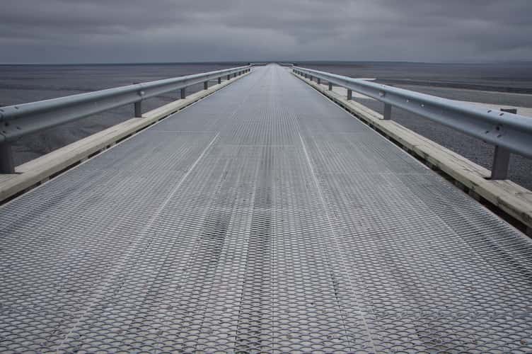 Bridge across Vatnajökull outwash plain