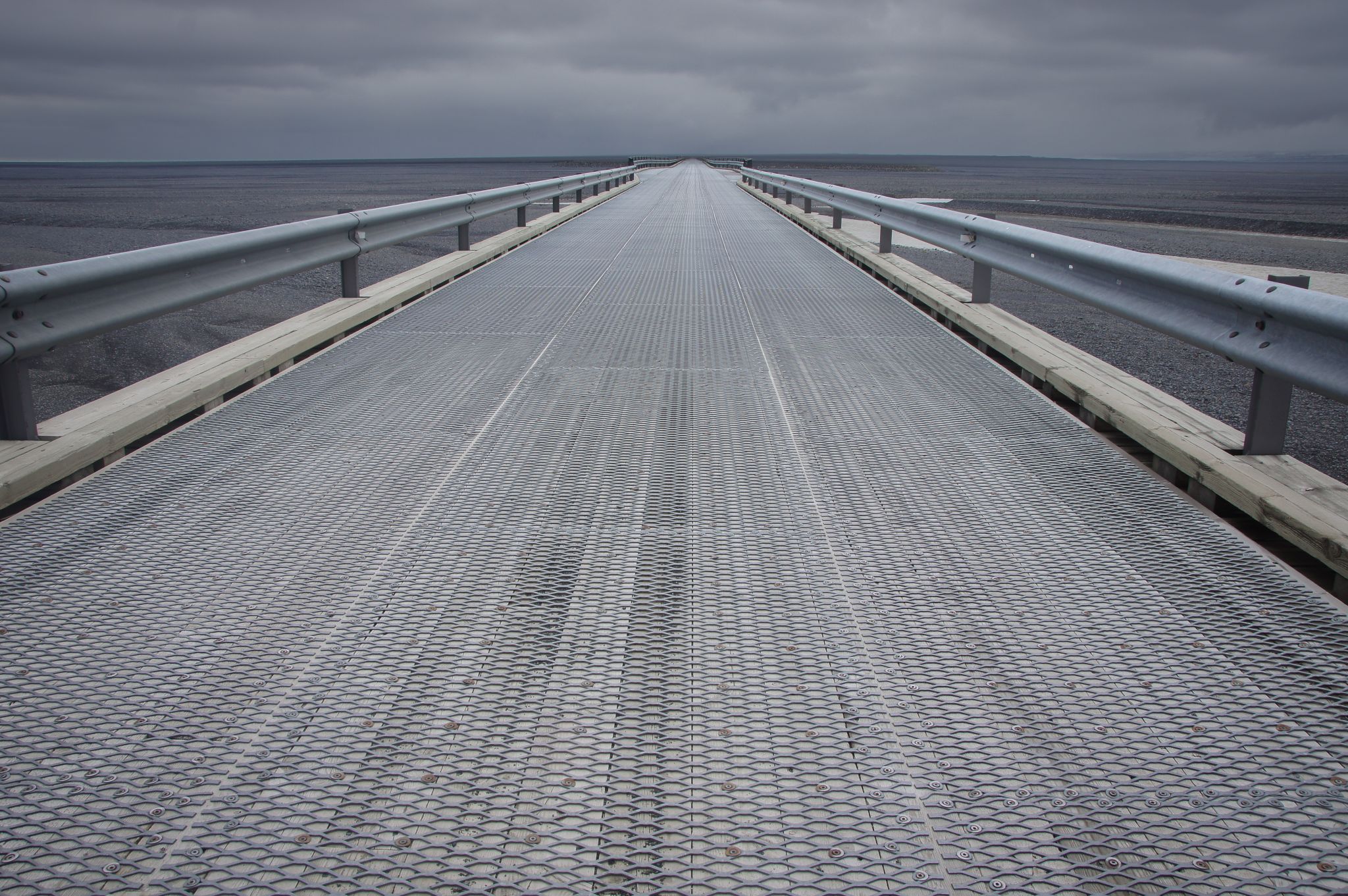 Bridge across Vatnajökull outwash plain, Iceland