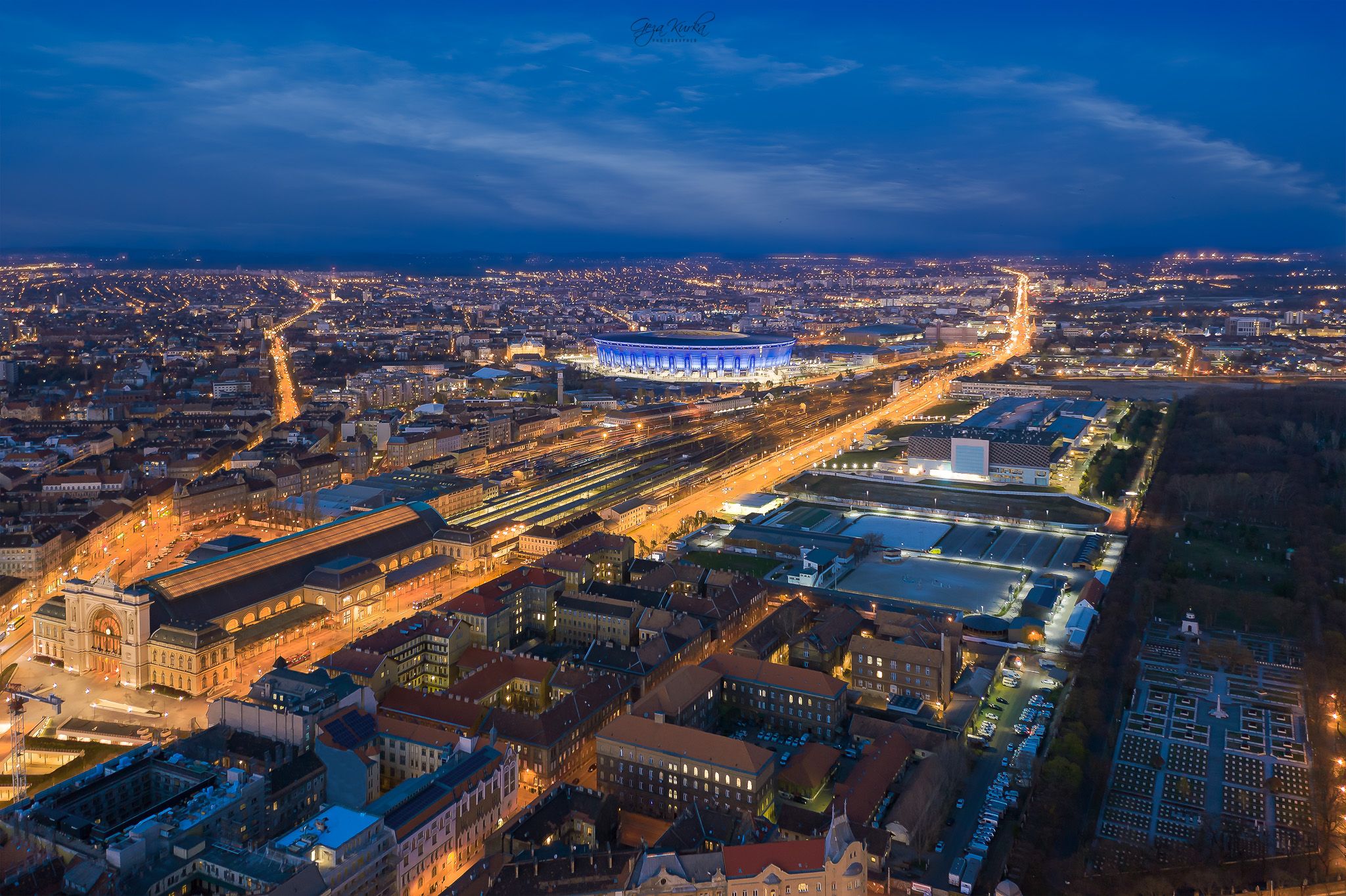 Budapest night cityscape, Hungary