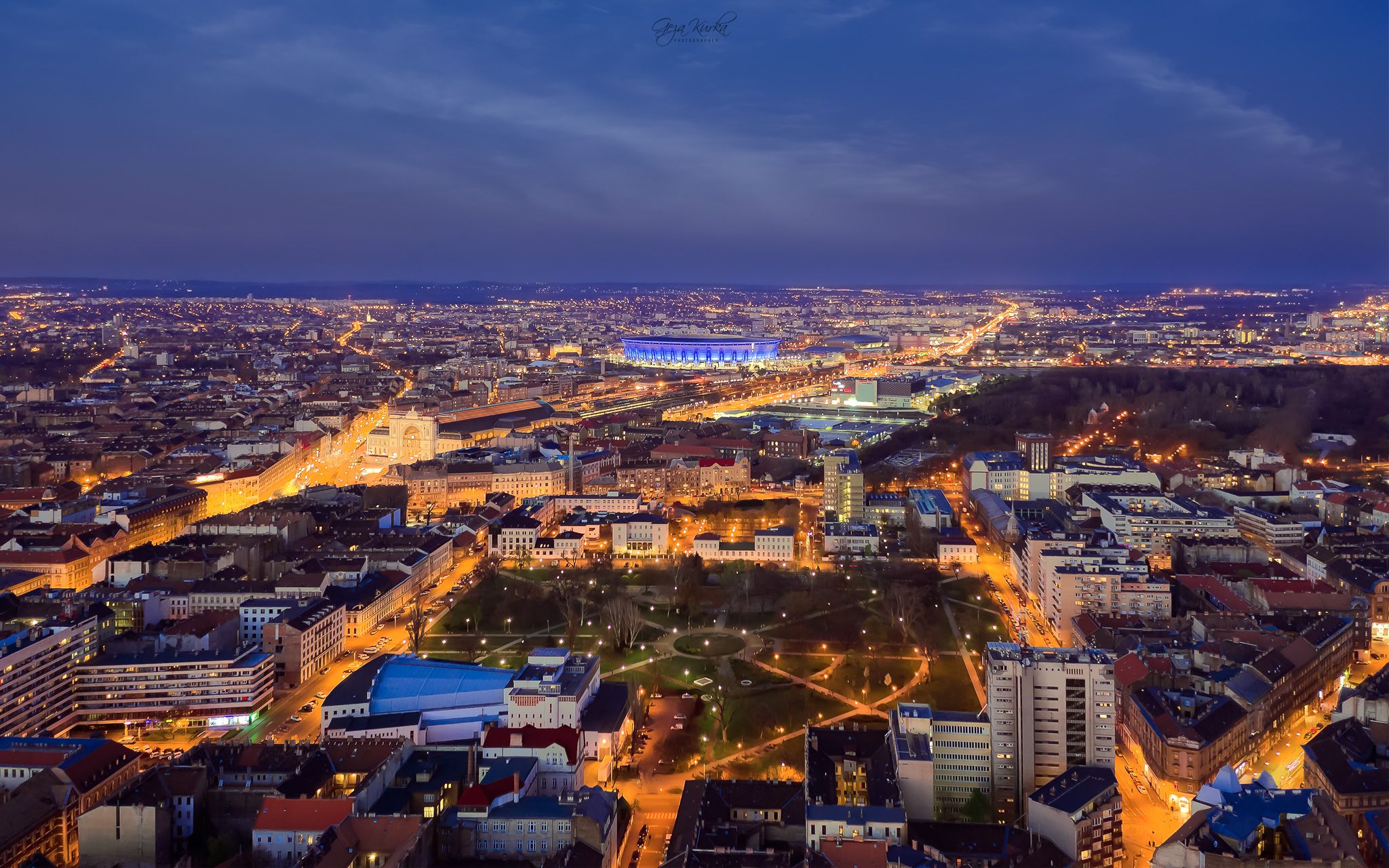 Budapest night cityscape, Hungary