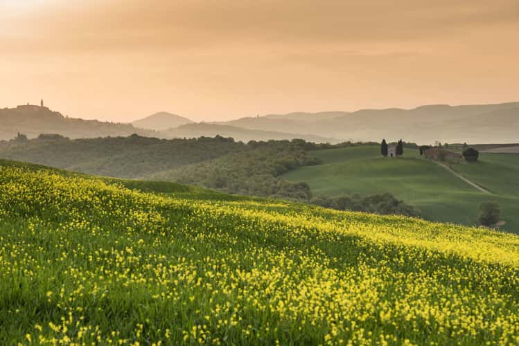 Cappella Madonna di Vitaleta from far away