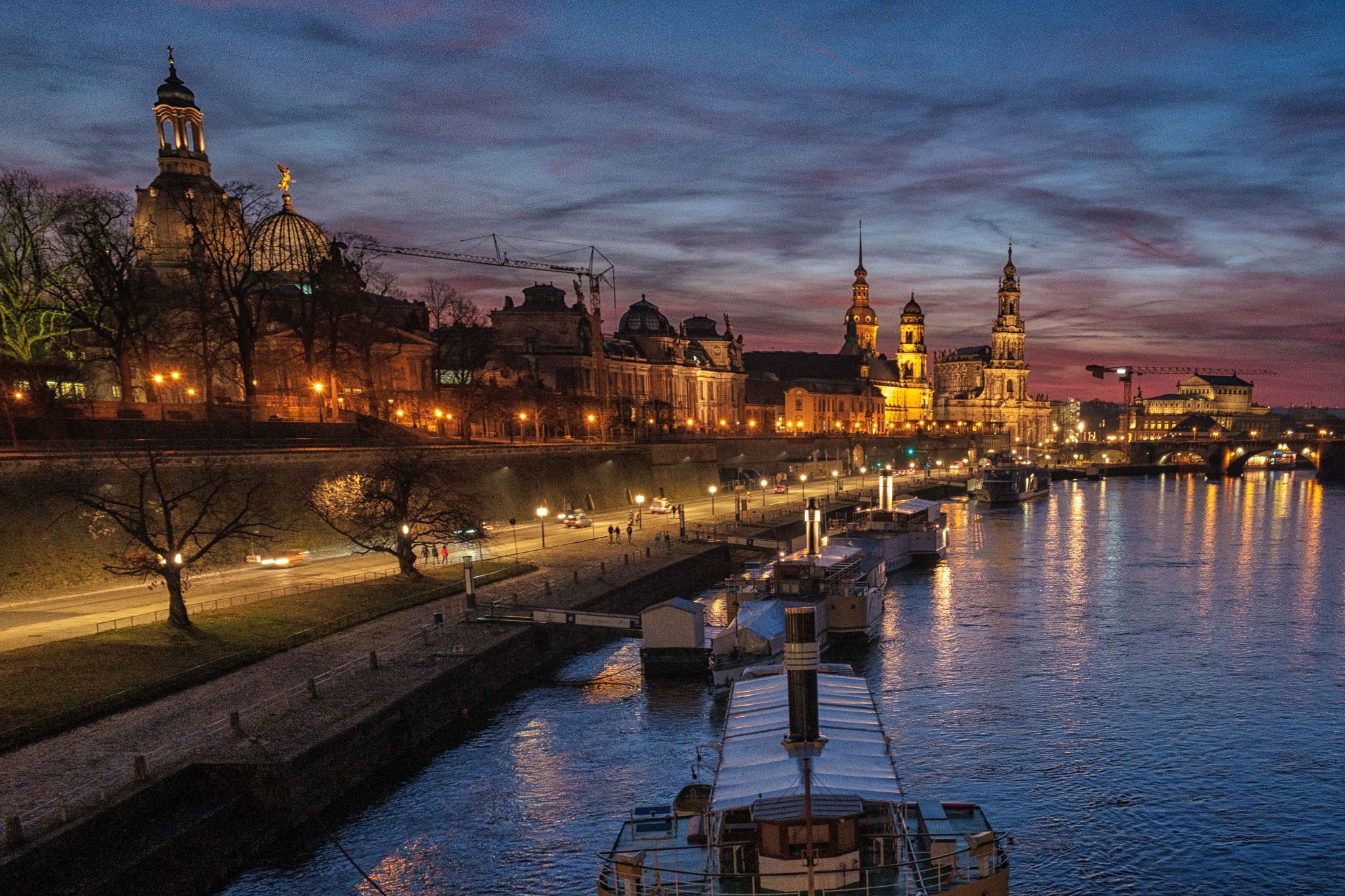 View over Dresden from Carolabrücke, Germany