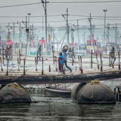 Crossing the river, India