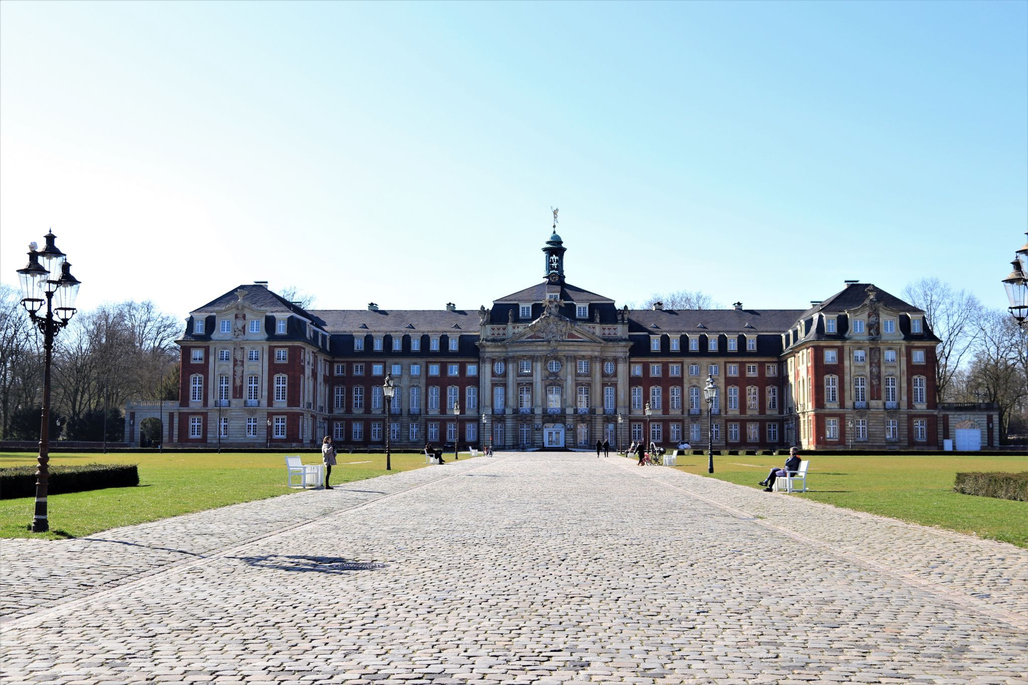 Das Fürstbischöfliche Schloss im westfälischen Münster, Germany