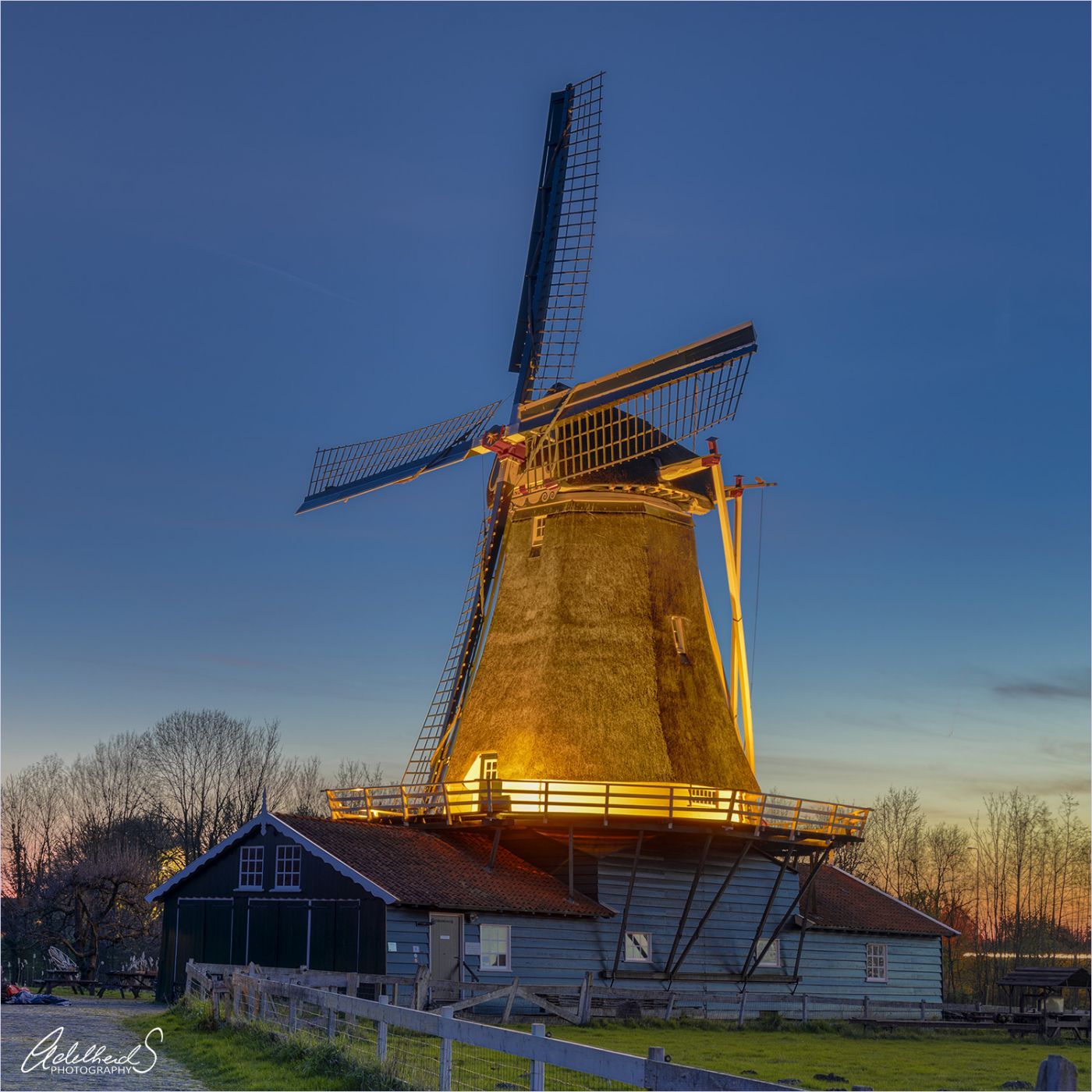 Deventer Woodsaw Mill during sunset., Netherlands