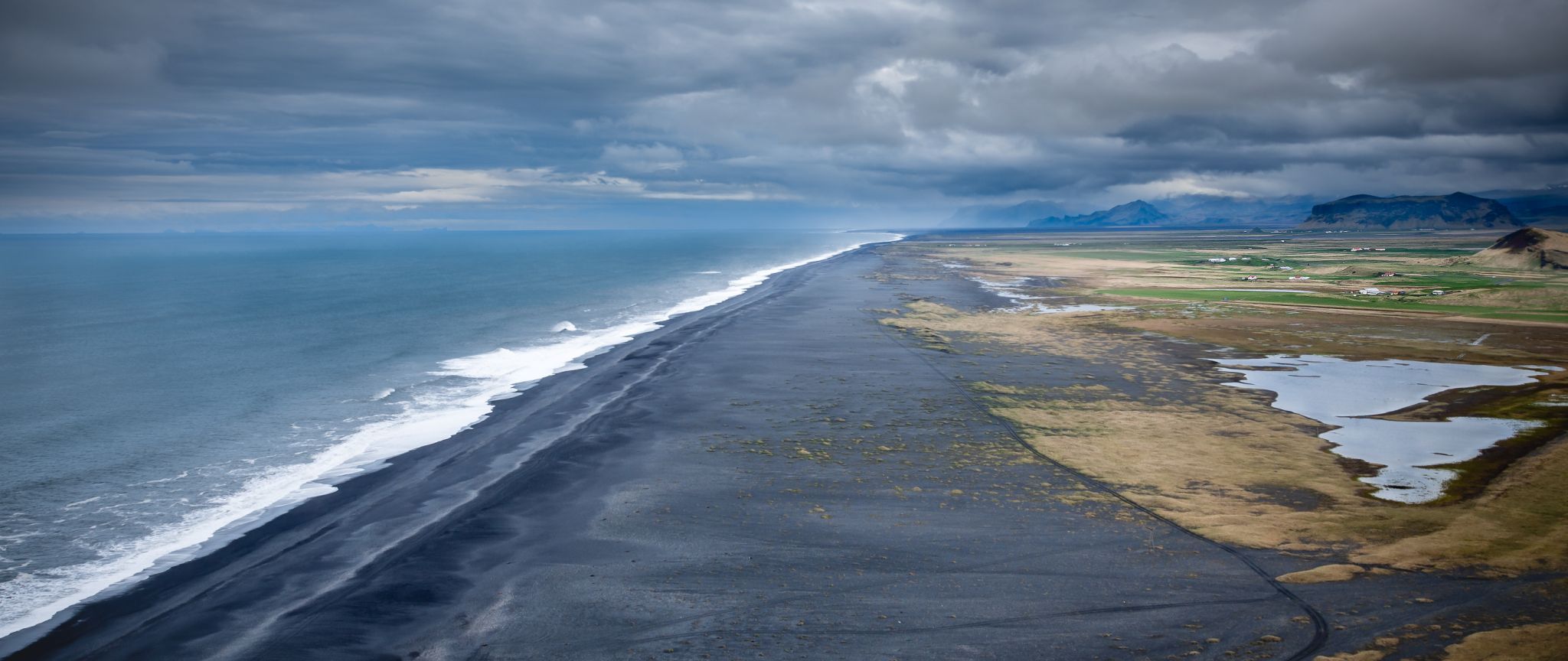 The Endless Black Beach from Dyrhólaey Viewpoint, Iceland