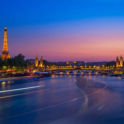 Eiffel Tower & Pont Alexandre III from Pont de la Concorde, France