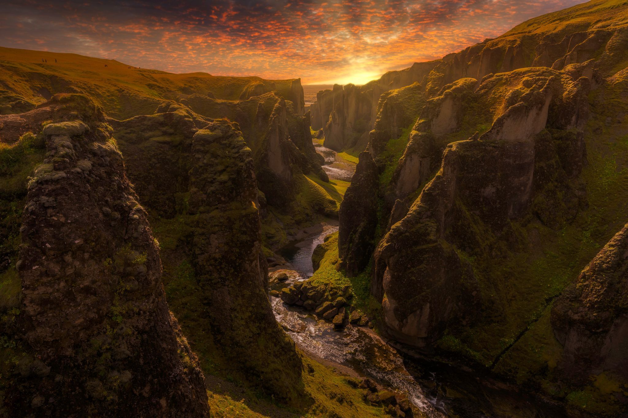 Sunset at Fjaðrárgljúfur-Canyon, Iceland