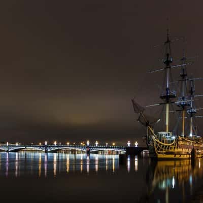 Flying Dutchman on the Neva River in St. Petersburg, Russia, Russian Federation