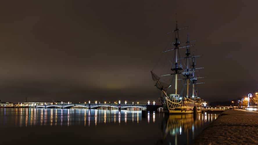 Flying Dutchman on the Neva River in St. Petersburg, Russia